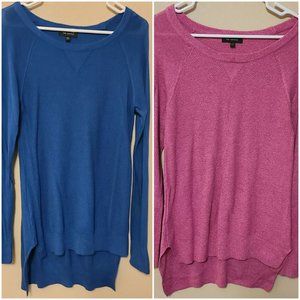 2 The Limited Cotton Sweaters, High Low, Light Weight, Pink And Royal Blue